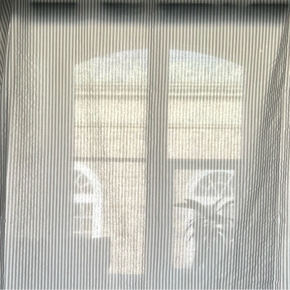 Pair of Handmade gray & white Lined Curtains